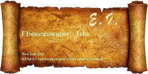 Ebenspanger Ida névjegykártya